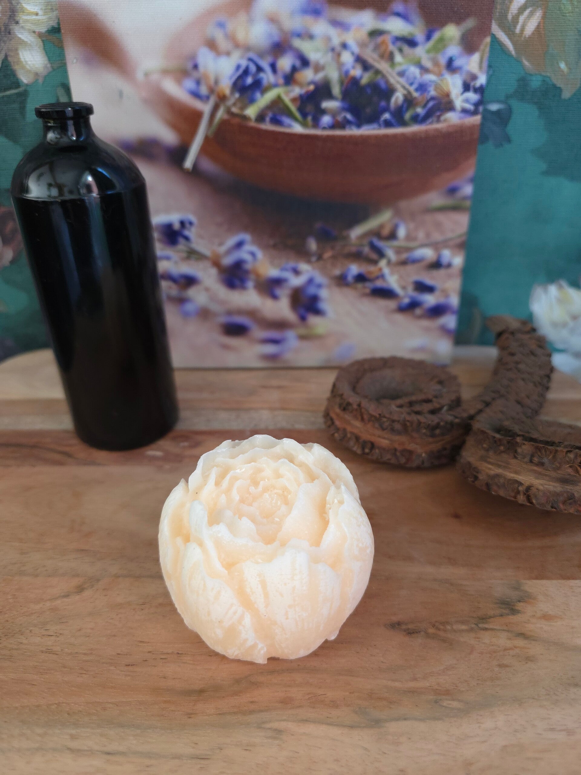 Pioenroos amberblok vanille