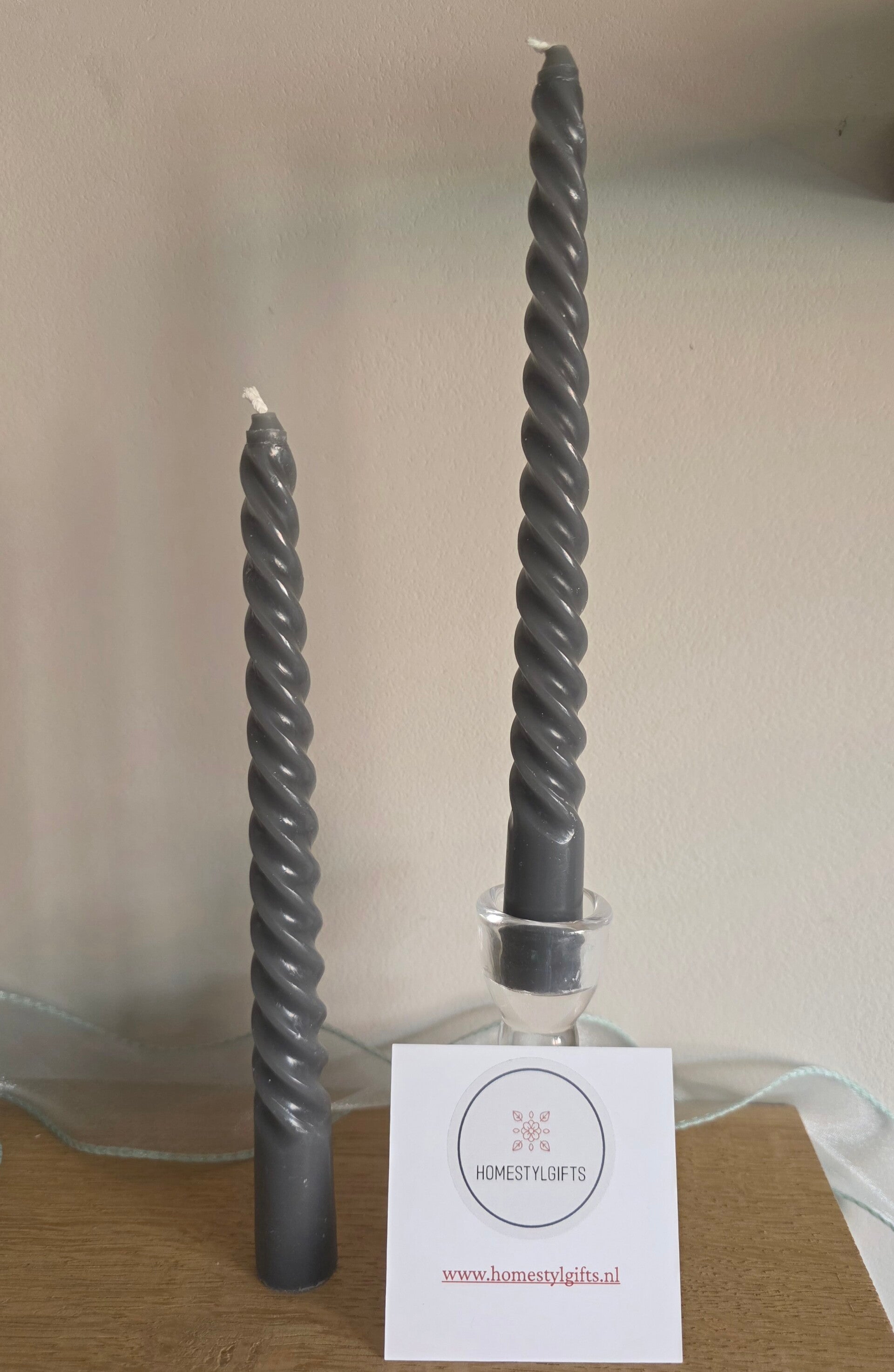 Staande spiraal kaarsen set van 2