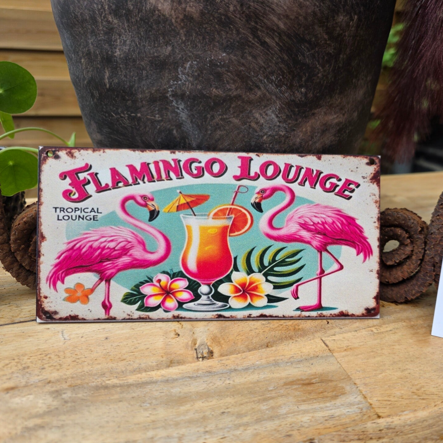 Houten bord - Flamingo
