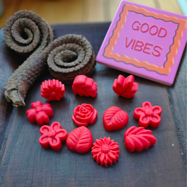 Vrolijke handgemaakte waxmelts - Kersengeur 2/4/6 stuks