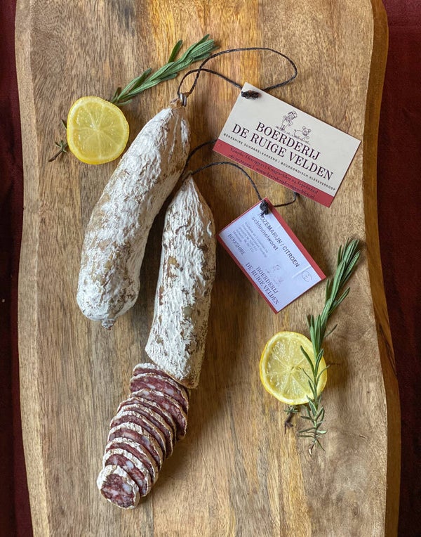 Rozemarijn / citroen bourgondische droge worst Berkshire