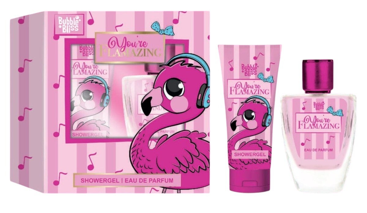 Bubble Bliss - Giftset - You're Flamazing - Showergel + Eau de Parfum - Cadeauset voor Kinderen - Geschenkset