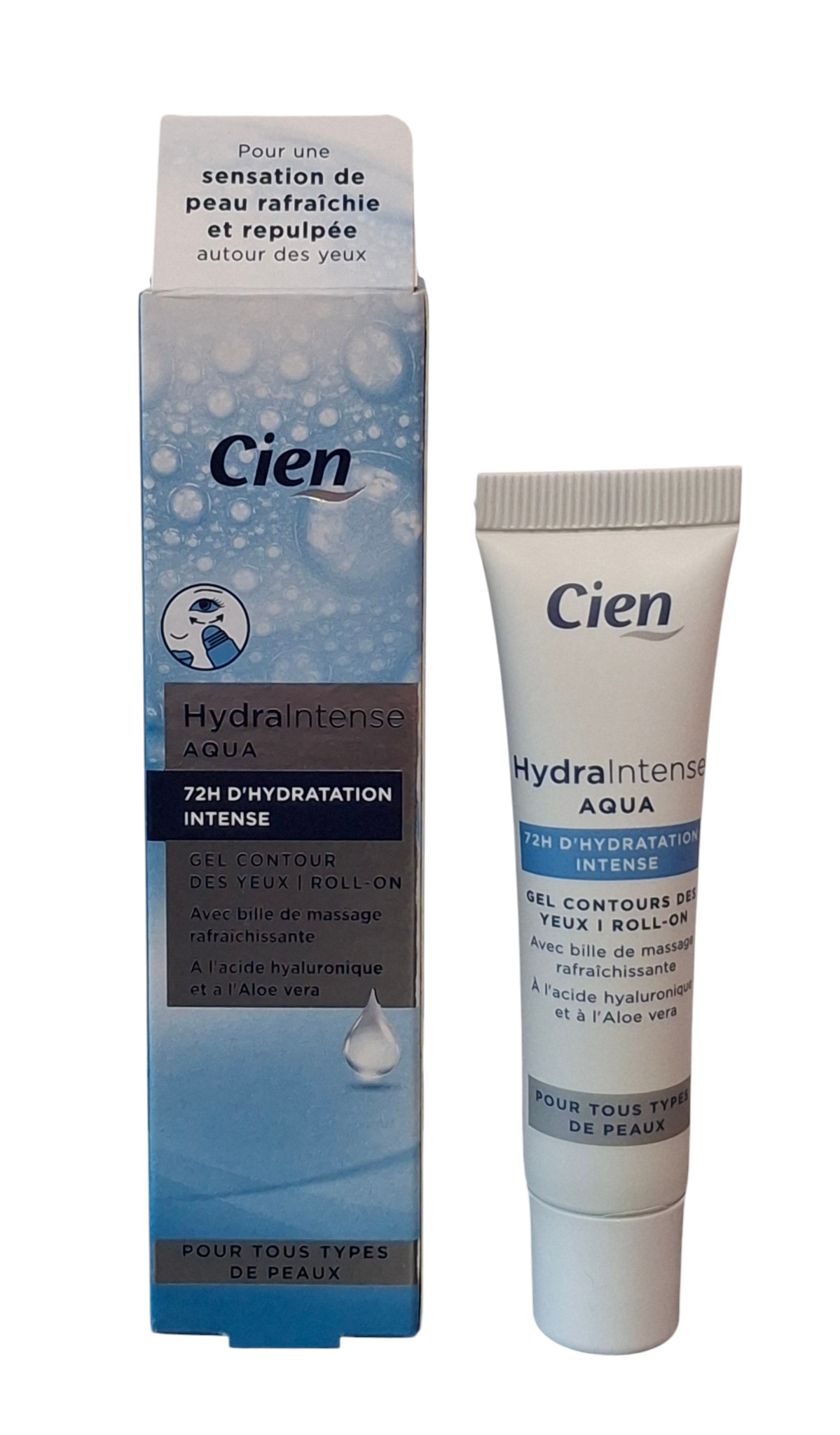 Cien Hydra Intense Aqua Hydraterende Oogcrème Roll-On met Hyaluronzuur en Aloë Vera voor Dames 15 ml