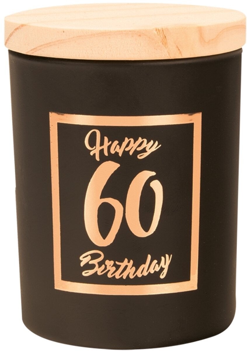 Paper Dreams Geurkaars Happy 60 Birthday Zwart
