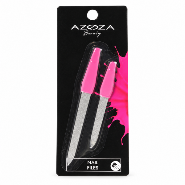 Azoza Beauty Metalen Nagelvijlen Roze Set van 2