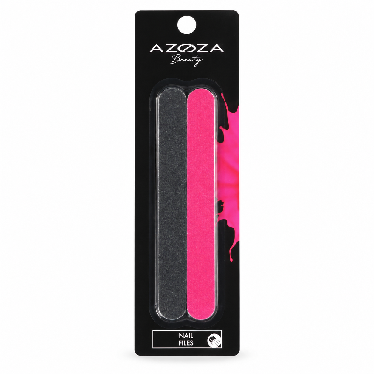 Azoza Beauty Platte Nagelvijlen Roze en Zwart Set van 2