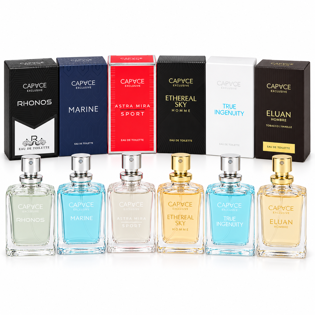 Capace Exclusive Parfum Set 6 Stuks voor Heren Eau de Toilette 6 x 15 ml Handtasformaat