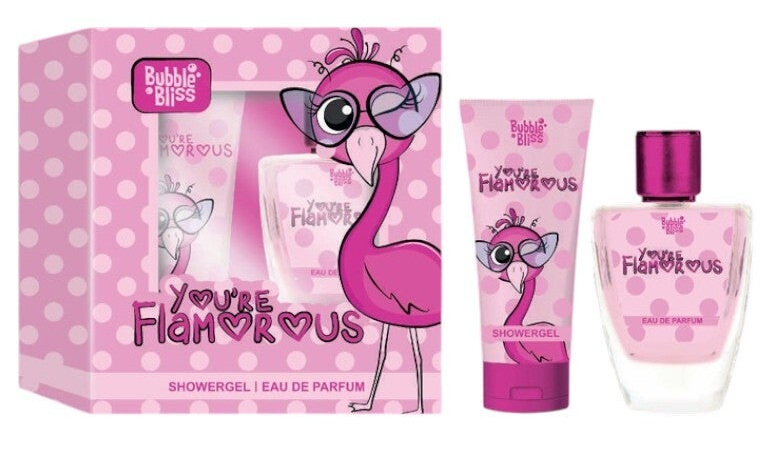 Bubble Bliss - Giftset - You're Flamorous - Showergel + Eau de Parfum - Cadeauset voor Kinderen - Geschenkset