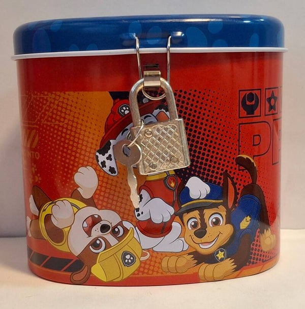 Spaarpot met slot voor kinderen - Paw Patrol - Marshall, Chase & Rubble Rood