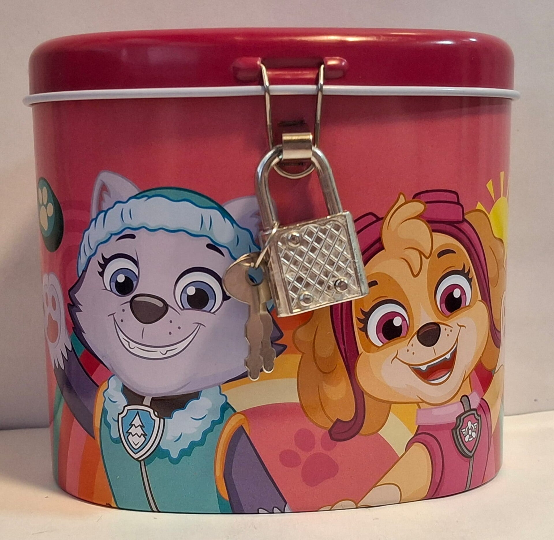Spaarpot met slot voor kinderen - Paw Patrol - Skye & Everest Roze
