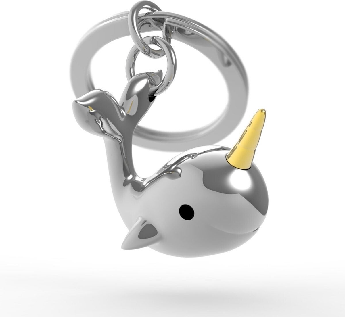 Metalmorphose Sleutelhanger Narwhal Metaal 3D