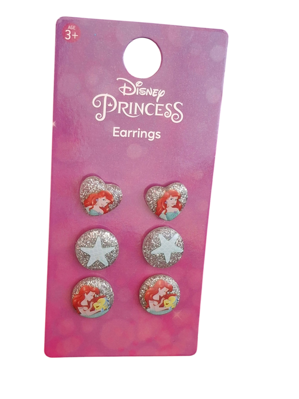 Disney Prinses Ariël Oorbellen voor Meisjes Set van 3 Paar