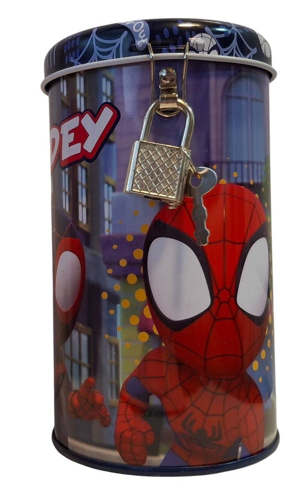 Spaarpot met slot voor kinderen Cilindervormig - Spidey and His Amazing Friends