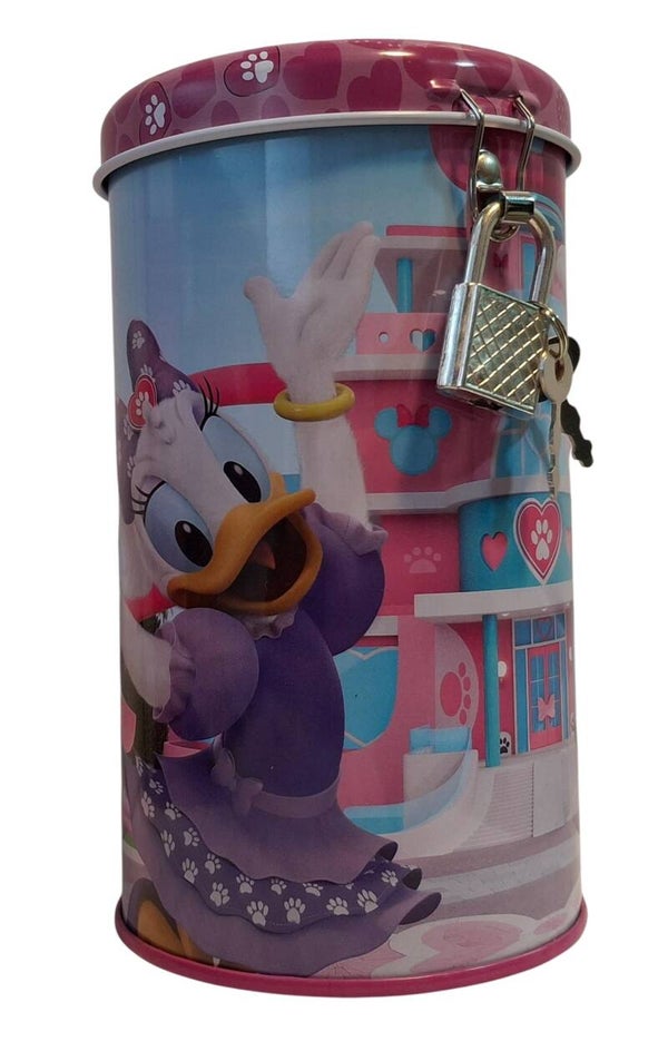 Spaarpot met slot voor kinderen Cilindervormig - Minnie Mouse en Katrien
