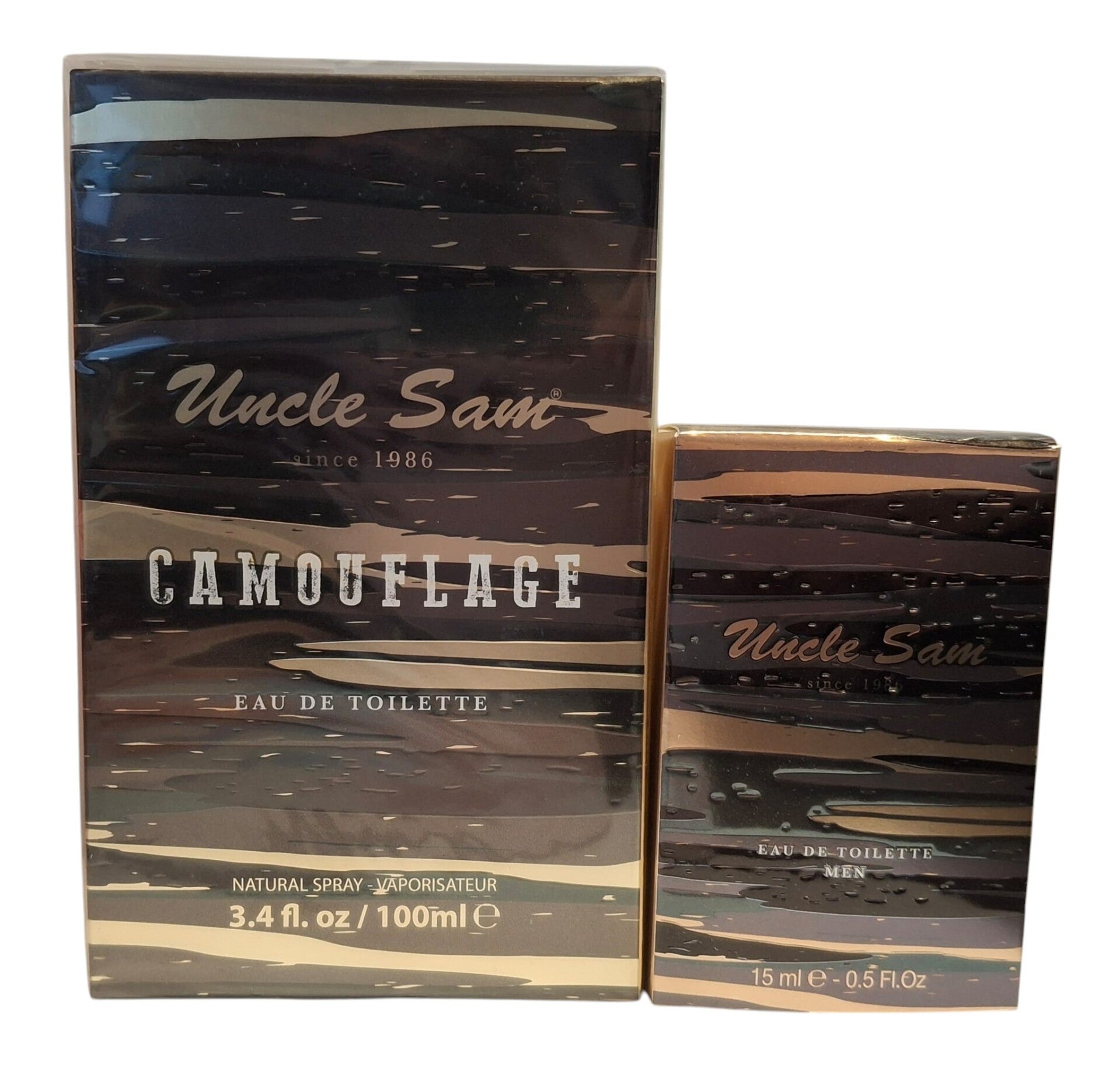 Uncle Sam Camouflage Eau de Toilette Set – Heren Parfum 100 ml + 15 ml – Cadeauset voor Mannen