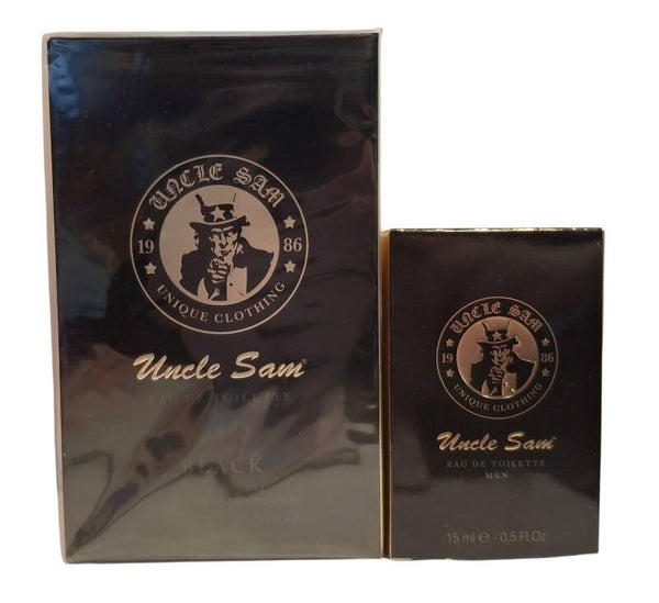 Uncle Sam Black Eau de Toilette Set – Heren Parfum 100 ml + 15 ml – Cadeauset voor Mannen