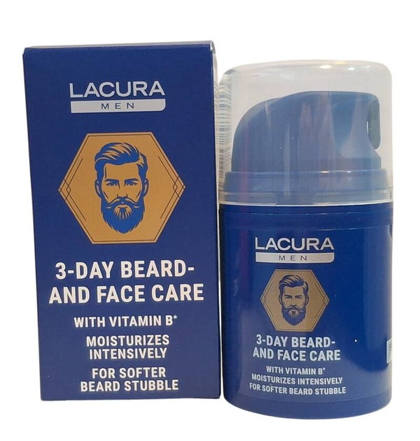 Lacura Men 3-Day Beard & Face Care met Vitamine B – Baard- en Gezichtsverzorging – 50 ml