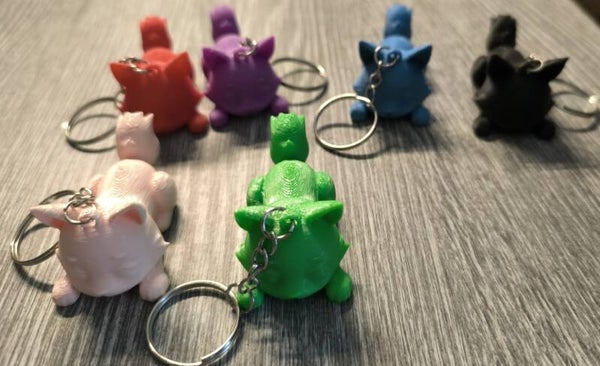 Katjes liggend met sleutelhanger