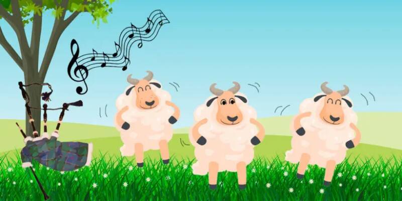 De herder met de doedelzak - Een Spaans sprookje over muziek en dansende schapen