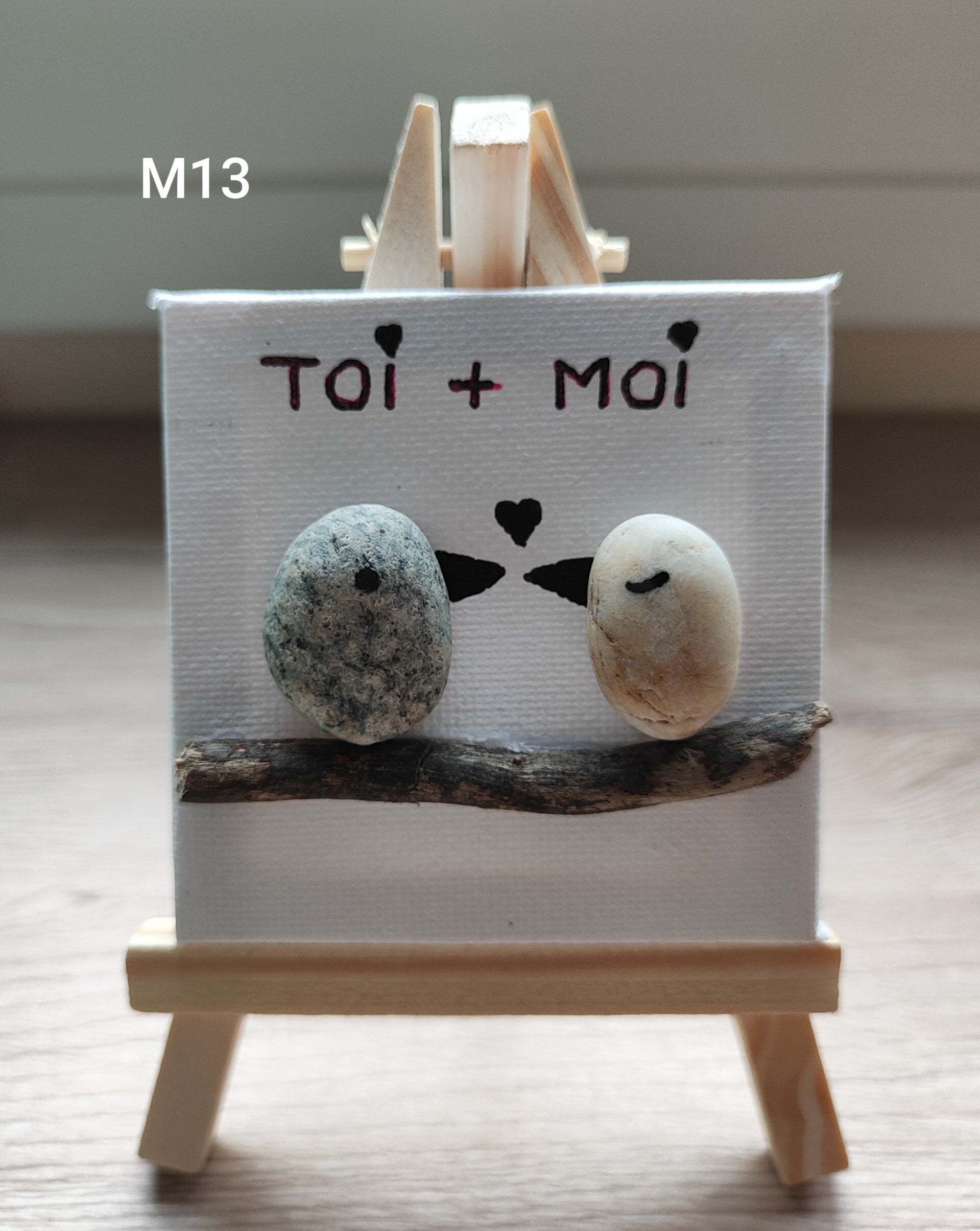 Mini toile sur chevalet - "couple" M13