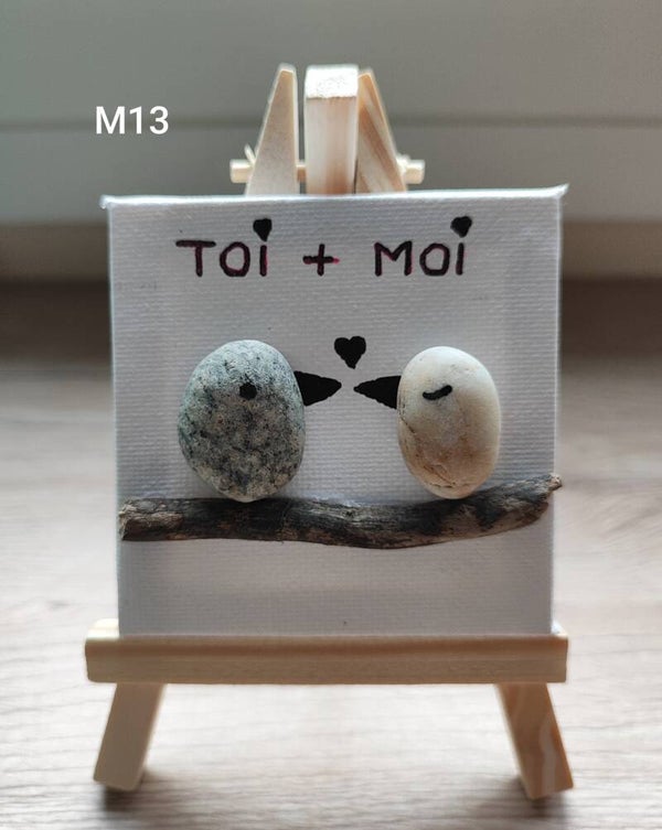 Mini toile sur chevalet - "couple" M13
