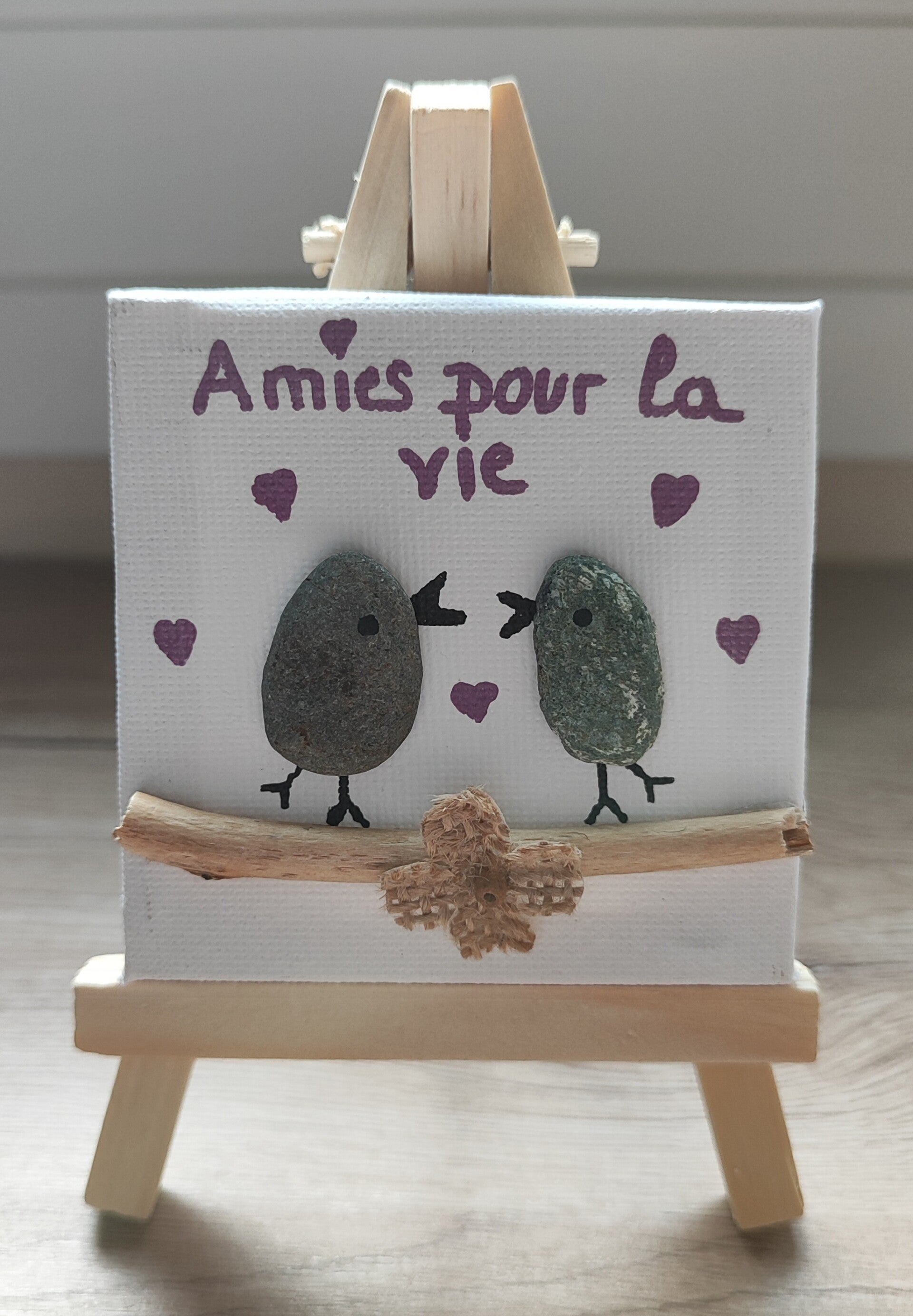 Mini toile sur chevalet - "couple" M16