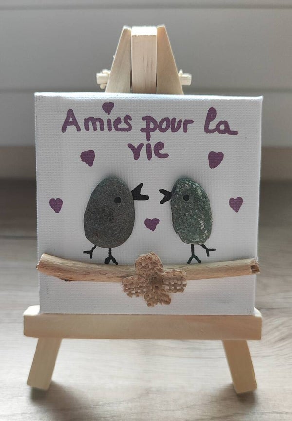 Mini toile sur chevalet - "couple" M16