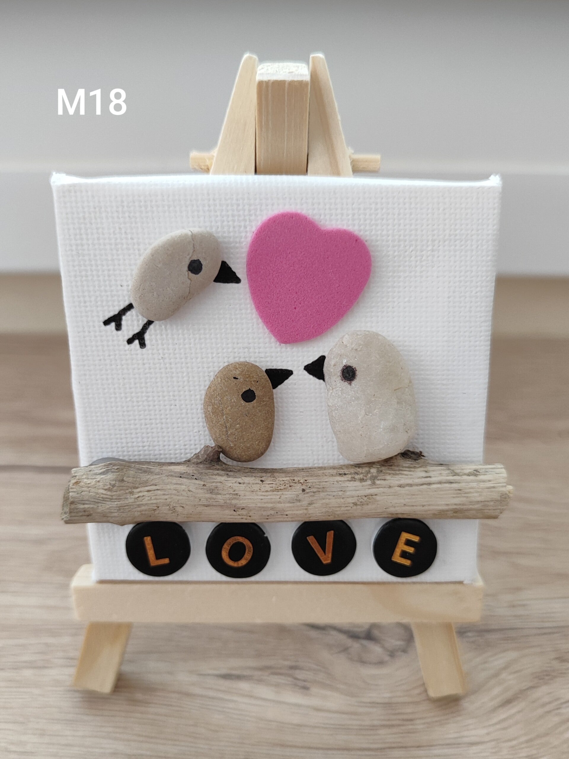 Mini toile sur chevalet - "famille" M18