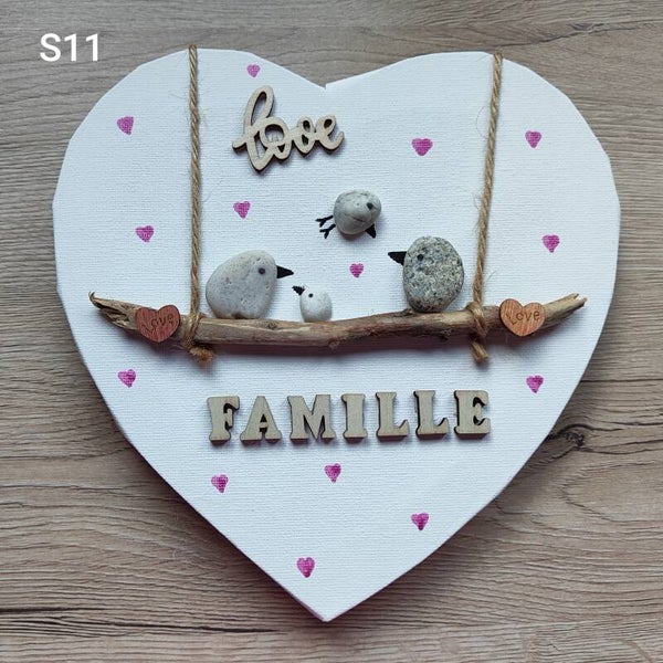 Toile coeur "famille" S11