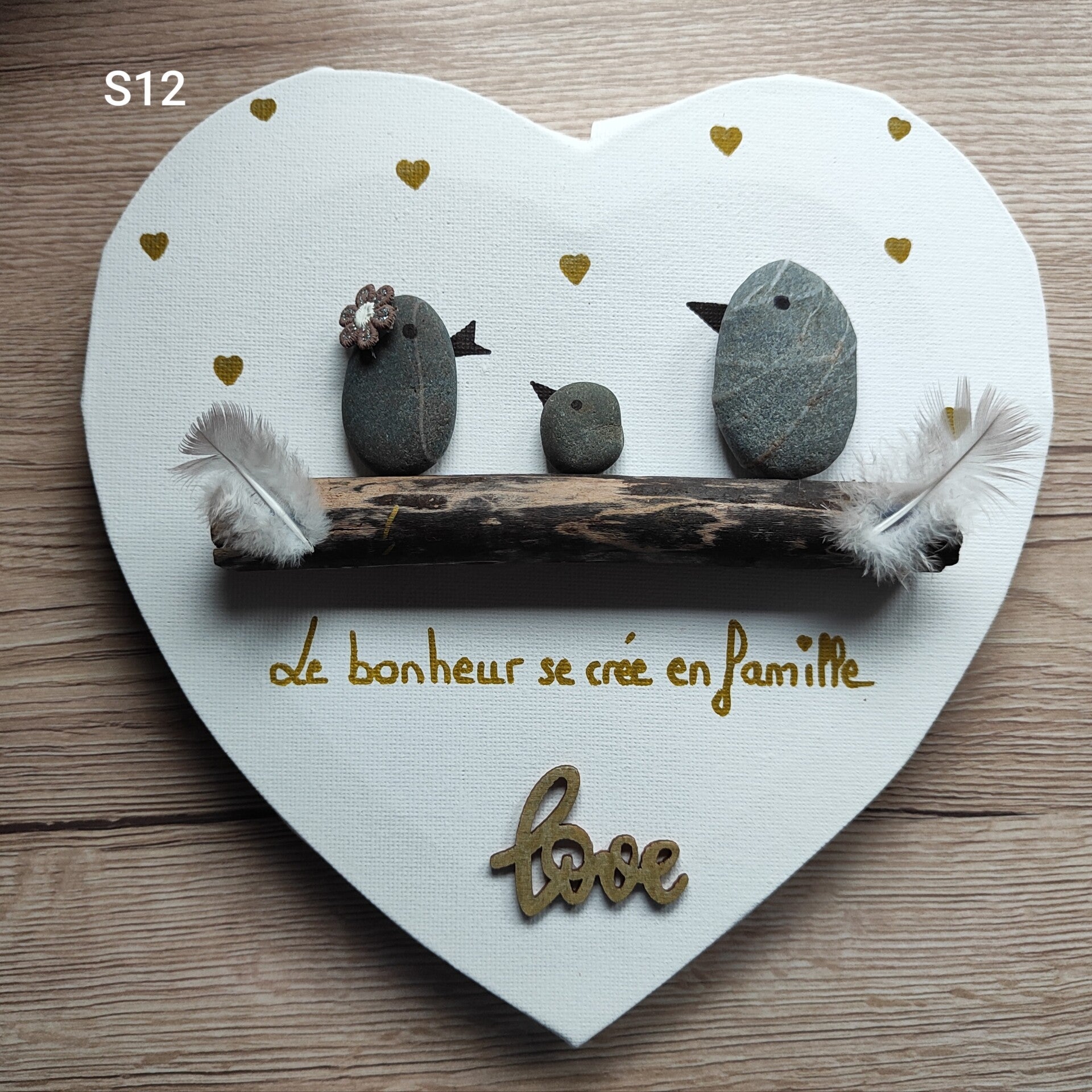 Toile coeur "famille" S12