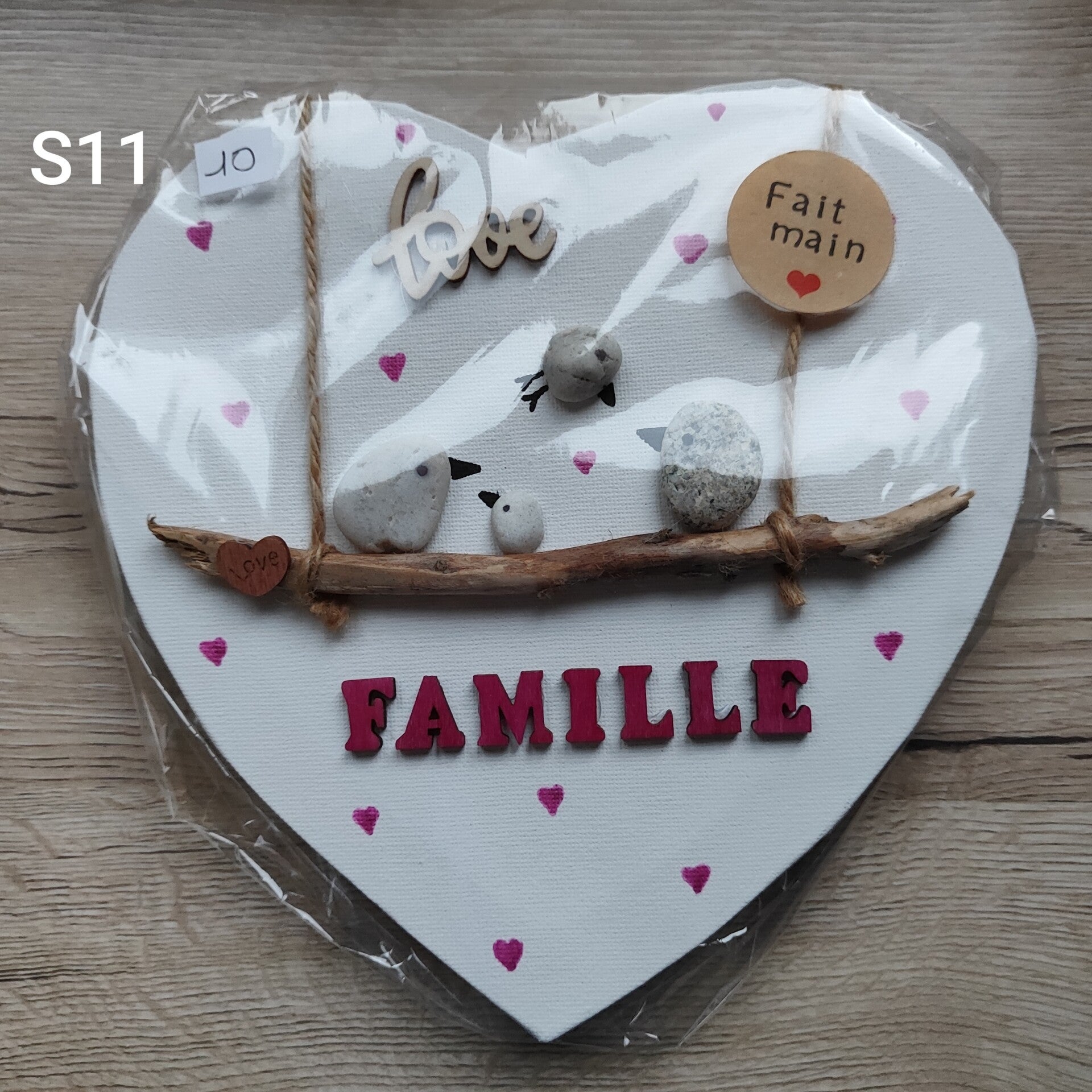 Toile coeur "famille" S11