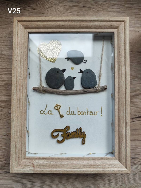 Cadre vitré lumineux "famille" V25