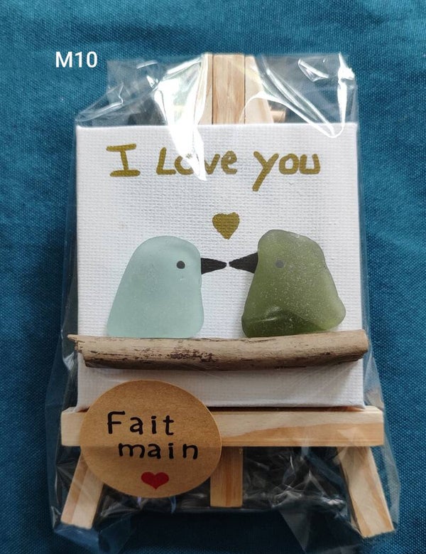 Mini toile sur chevalet "couple" M10
