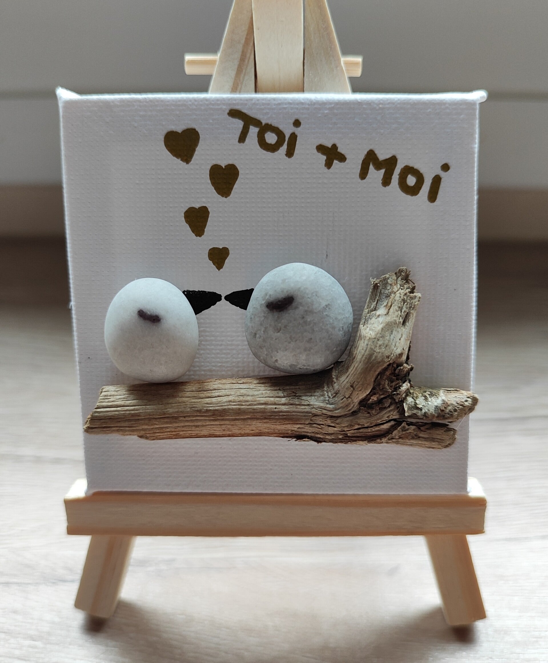 Mini toile sur chevalet - "couple" M9