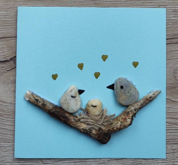 Carte double U10 avec enveloppe - naissance garçon