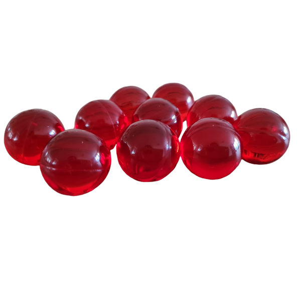 Badparels rood transparant - 10st