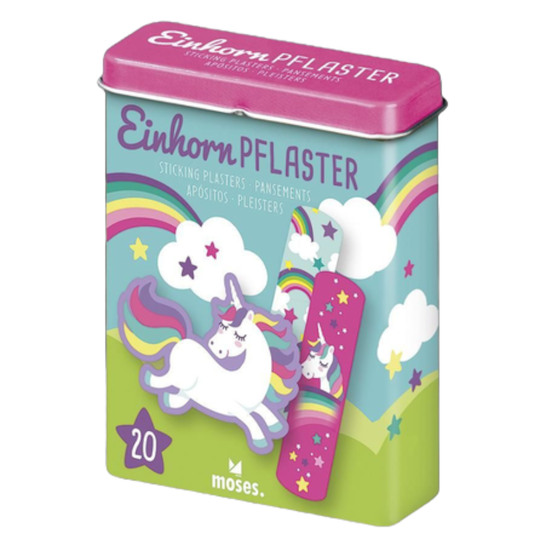 Eenhoorn pleisters in bewaarblik