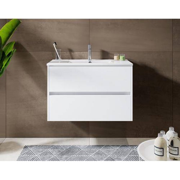 CFL onderkast York SLIM 80cm 37cm diep 2 lades hoogglans wit