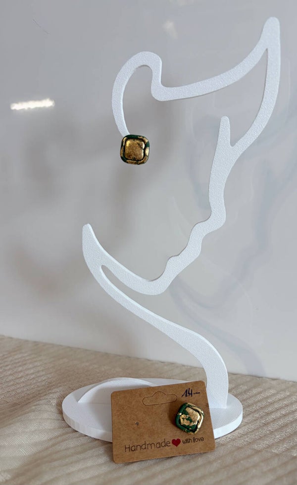 Ohrstecker oliv mit gold verschiedene Formen