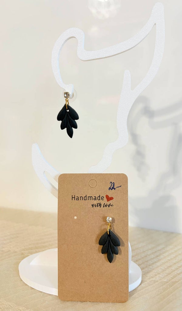 Ohrstecker Blatt mit Glitzerten