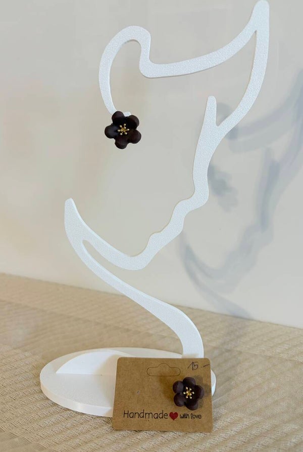 Blumen Ohrstecker braun