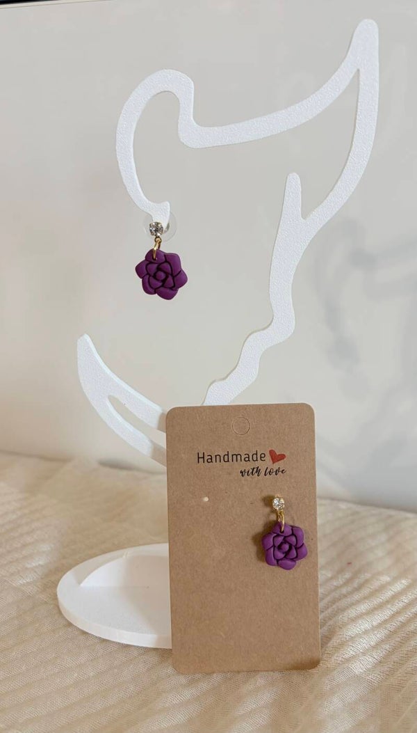 Ohrringe Blume klein mit Glitzerstein