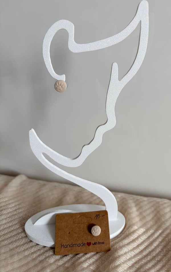 Ohrstecker Pfote beige