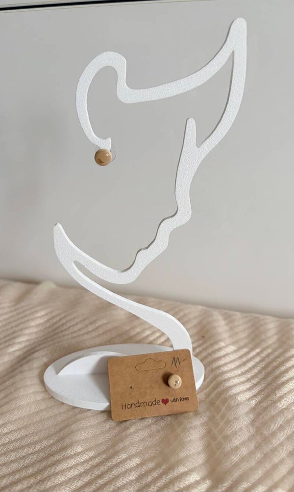 Ohrstecker beige Gold glitzernd