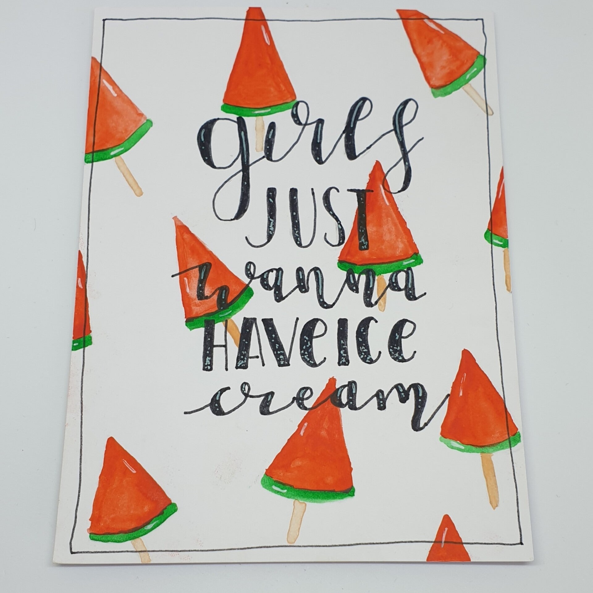 Girls Just Wanna Have Ice Cream - Quotekaart