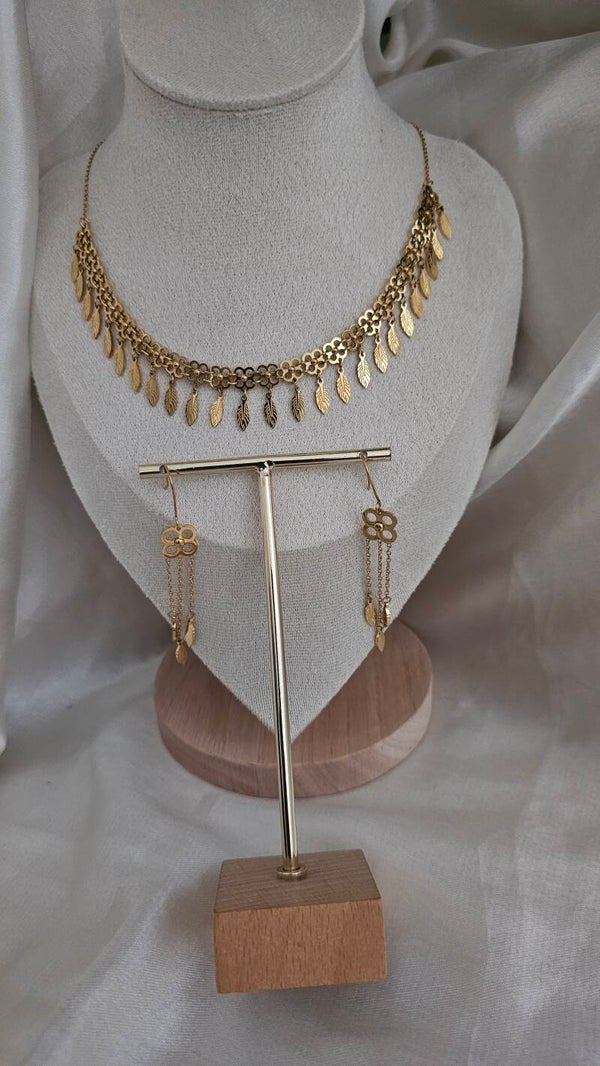 Collier et boucles d'oreilles huwandza court
