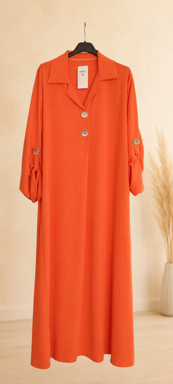 Robe longue corail élégante