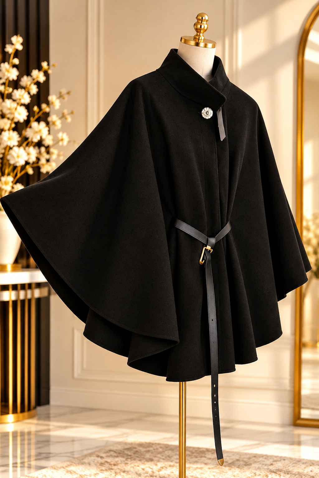 ✨ Cape élégante avec ceinture – Chic & raffinée