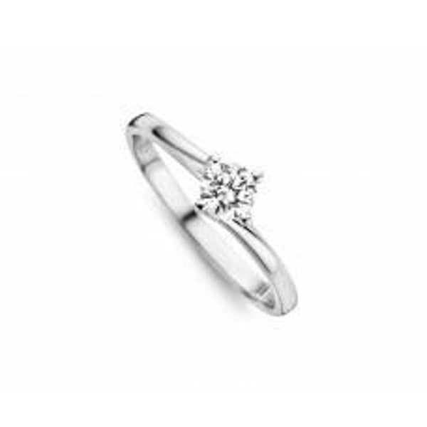 gr4020 Ring solitair met zirconia in wit of geel goud