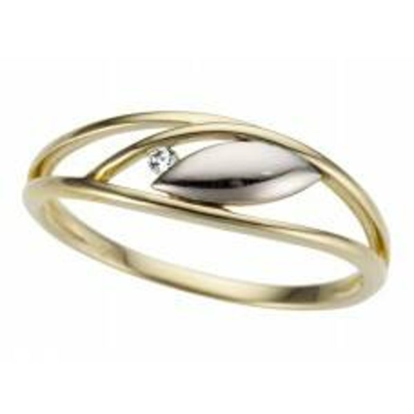 gr4296 Ring geel en wit goud